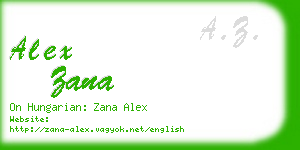 alex zana business card